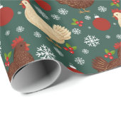 Cute Folk Art Rustic Christmas ラッピングペーパー (ロールコーナー)