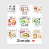 Cute Food Pairings Pastel Kawaii Set シール (シート)