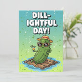 Cute Food Pun Dill-ightful Daysilly pickle lover サンキューカード (スタンド正面)
