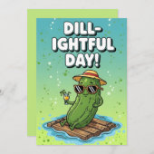 Cute Food Pun Dill-ightful Daysilly pickle lover サンキューカード (正面/裏面)
