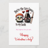 Cute Food Valentine Card with Sweet Funny Quote シーズンカード (正面)