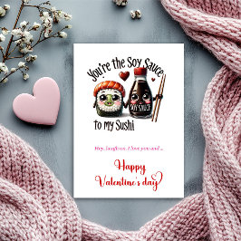 Cute Food Valentine Card with Sweet Funny Quote シーズンカード