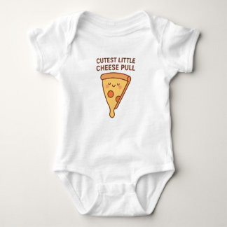 Cute Foodie Baby Bodysuit – Cheese Pull Pizza ベビーボディスーツ