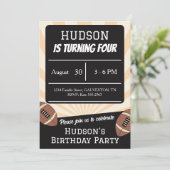 Cute Football Baby Boys Kids Birthday Party 招待状 (スタンド正面)