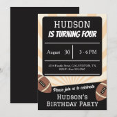 Cute Football Baby Boys Kids Birthday Party 招待状 (正面/裏面)