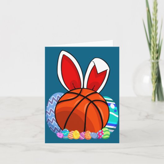 Cute For Basketball Easter Egg Bunny カード (正面)