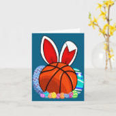 Cute For Basketball Easter Egg Bunny カード (黄色い花)