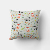 Cute Forest Animalsキツネ名男の赤ちゃん誕生統計 クッション (裏面)