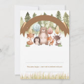 Cute Forest Animals Baby Boy Shower Design 招待状 (裏面)