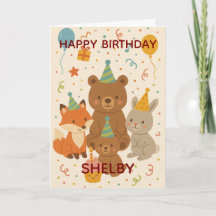 Cute Forest Animals Custom Birthday