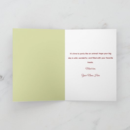 Cute Forest Animals Custom Birthday カード (内部)