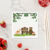 Cute Forest Animals Happy Woodland Kid's Birthday スタンダードカクテルナプキン (インサイチュ)