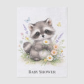 Cute Forest Baby Raccoon Baby Shower 薄葉紙 (正面)