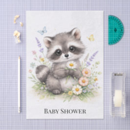 Cute Forest Baby Raccoon Baby Shower 薄葉紙