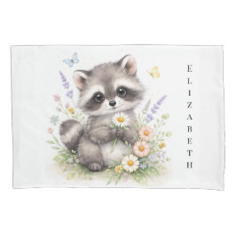 Cute Forest Baby Raccoon Baby Shower Gift 枕カバー