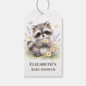 Cute Forest Baby Raccoon Baby Shower Thank You ギフトタグ (正面)
