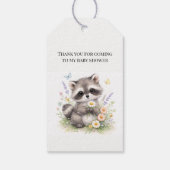 Cute Forest Baby Raccoon Baby Shower Thank You ギフトタグ (裏面)