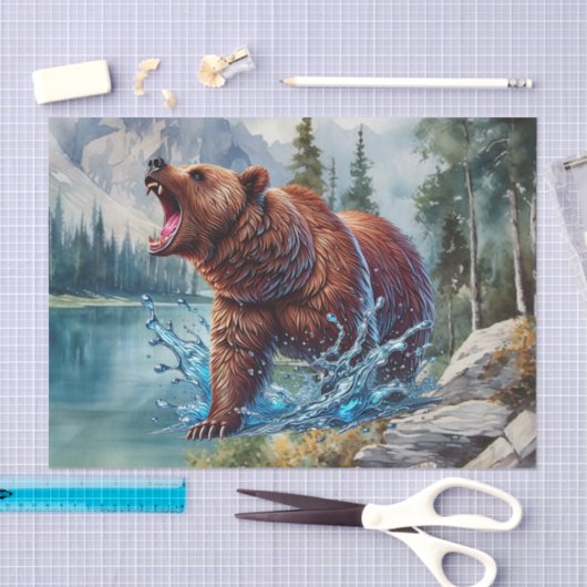 Cute Forest brown bear  薄葉紙 (クラフト)