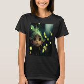 Cute Forest Fairy Elf in a Green Bioluminescent Fo Tシャツ (正面)