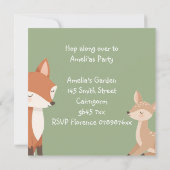 Cute Forest Friends Birthday Invitation (裏面)