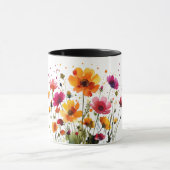 Cute forest wildlife and spring flowers coffee mug マグカップ (中央)