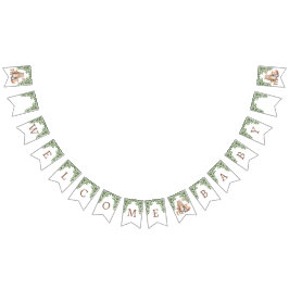 Cute Forest Woodland Animals Baby Shower Welcome バンティングフラッグ