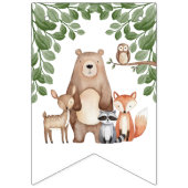 Cute Forest Woodland Animals Baby Shower Welcome バンティングフラッグ (第1の旗)
