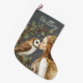 Cute Forestcore Christmas Fairy ラージクリスマスストッキング (正面 (吊り時))