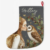 Cute Forestcore Christmas Fairy ラージクリスマスストッキング (裏面)