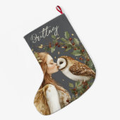 Cute Forestcore Christmas Fairy ラージクリスマスストッキング (裏面 (吊り時))