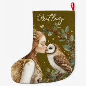 Cute Forestcore Christmas Fairy ラージクリスマスストッキング (裏面)