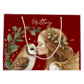 Cute Forestcore Christmas Fairy ラージペーパーバッグ (裏面)