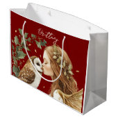 Cute Forestcore Christmas Fairy ラージペーパーバッグ (裏面アングル)