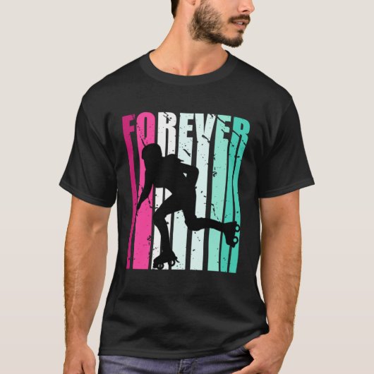 Cute Forever Cute Roller Skating Roller Girls Fan Tシャツ (正面)