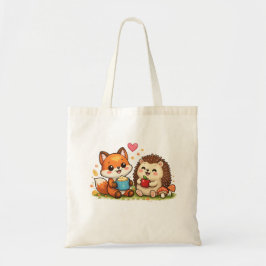 Cute Fox and Hedgehog Tote Bag – Adorable Woodland トートバッグ