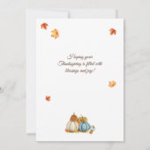 Cute Fox and Retro Pumpkins Happy Thanksgiving  Ho シーズンカード (裏面)