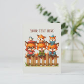 Cute Fox animal lovers Postcard ポストカード (スタンド正面)