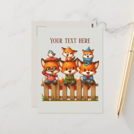 Cute Fox animal lovers Postcard ポストカード (正面/裏面インサイチュ)
