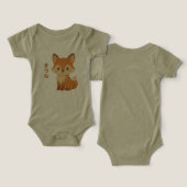 Cute Fox Baby Bodysuit (デザイン正面&裏面)