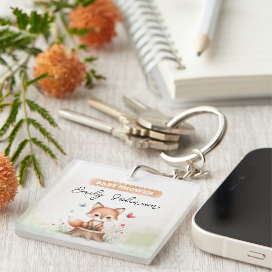 Cute fox baby shower  キーホルダー (正面右)