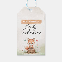 Cute fox baby shower  ギフトタグ