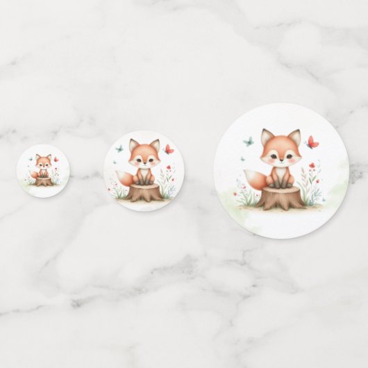 Cute fox baby shower  コンフェッティ (正面)