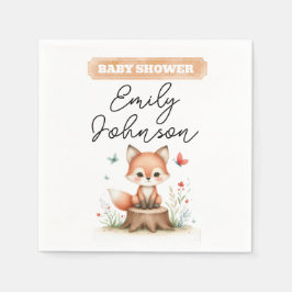 Cute fox baby shower  スタンダードカクテルナプキン