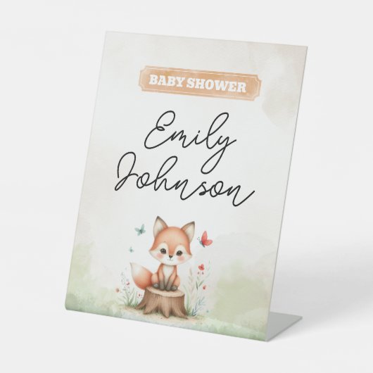 Cute fox baby shower  台座サイン (正面)