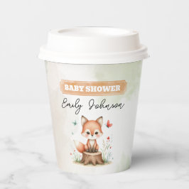 Cute fox baby shower  紙コップ