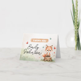 Cute fox baby shower invitation  サンキューカード
