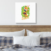 Cute Fox Bunny Ears Happy Easter Fox with Easter E キャンバスプリント (インサイチュ (寝室))