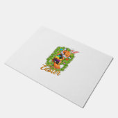 Cute Fox Bunny Ears Happy Easter Fox with Easter E ドアマット (アングル)