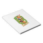 Cute Fox Bunny Ears Happy Easter Fox with Easter E ノートパッド (アングル)