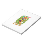 Cute Fox Bunny Ears Happy Easter Fox with Easter E ノートパッド (回転)